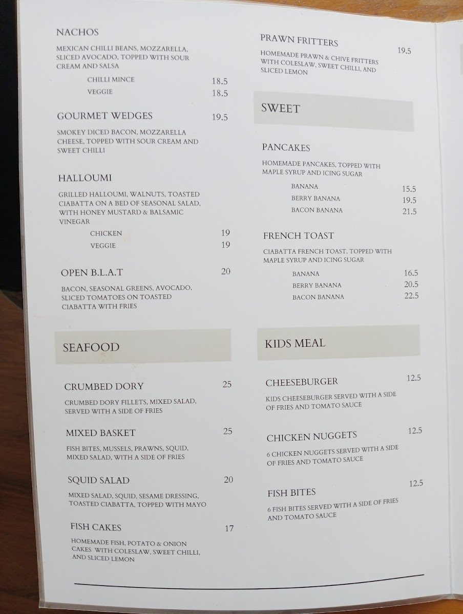 Normablue Cafe & Catering menu board