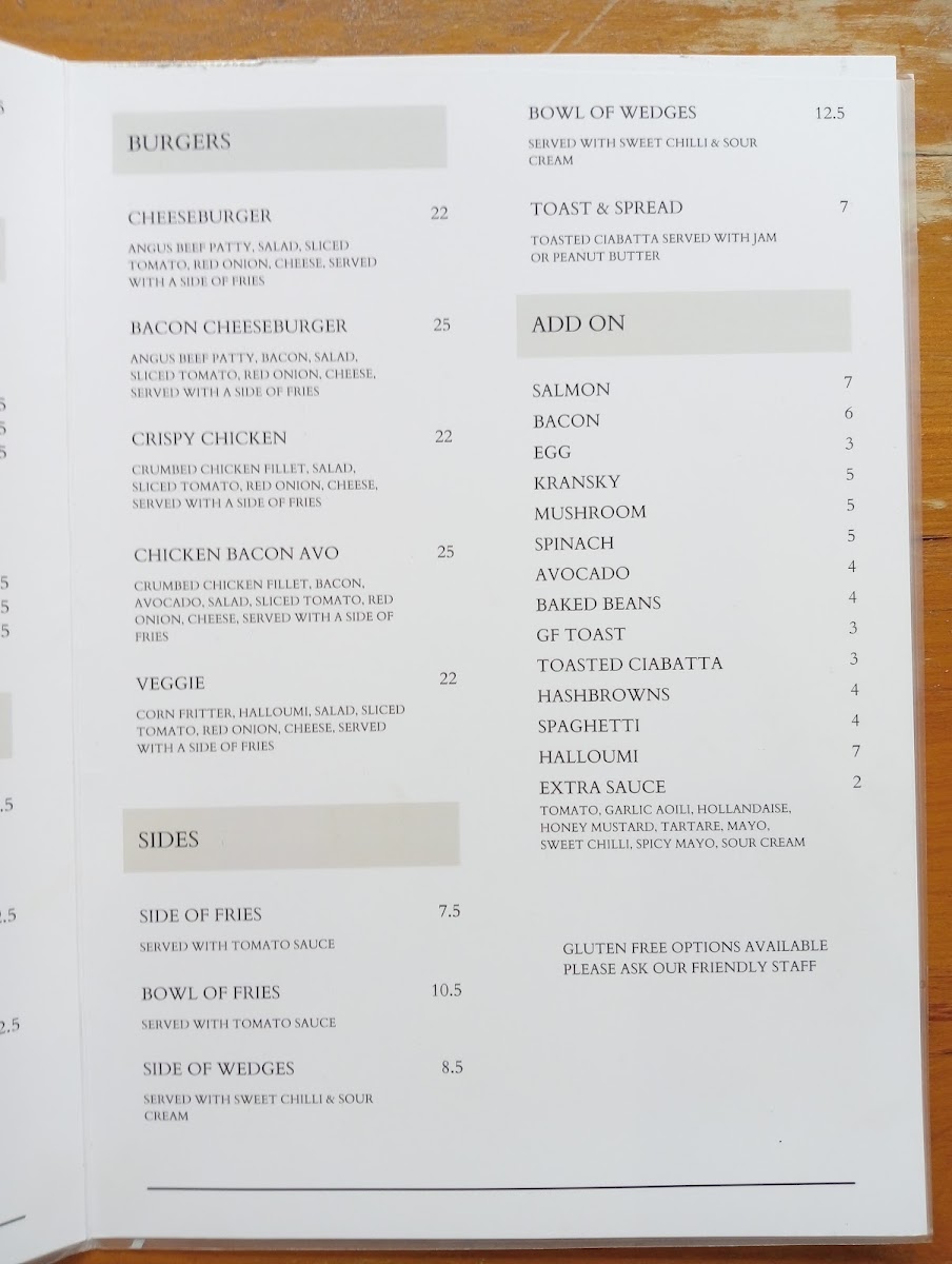Normablue Cafe & Catering menu board