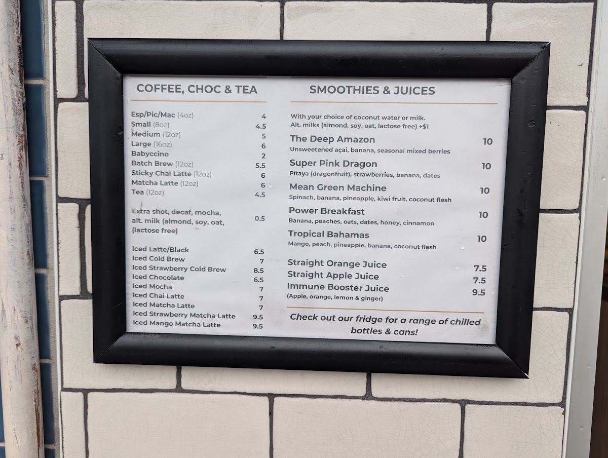Little Me Rosebery menu board