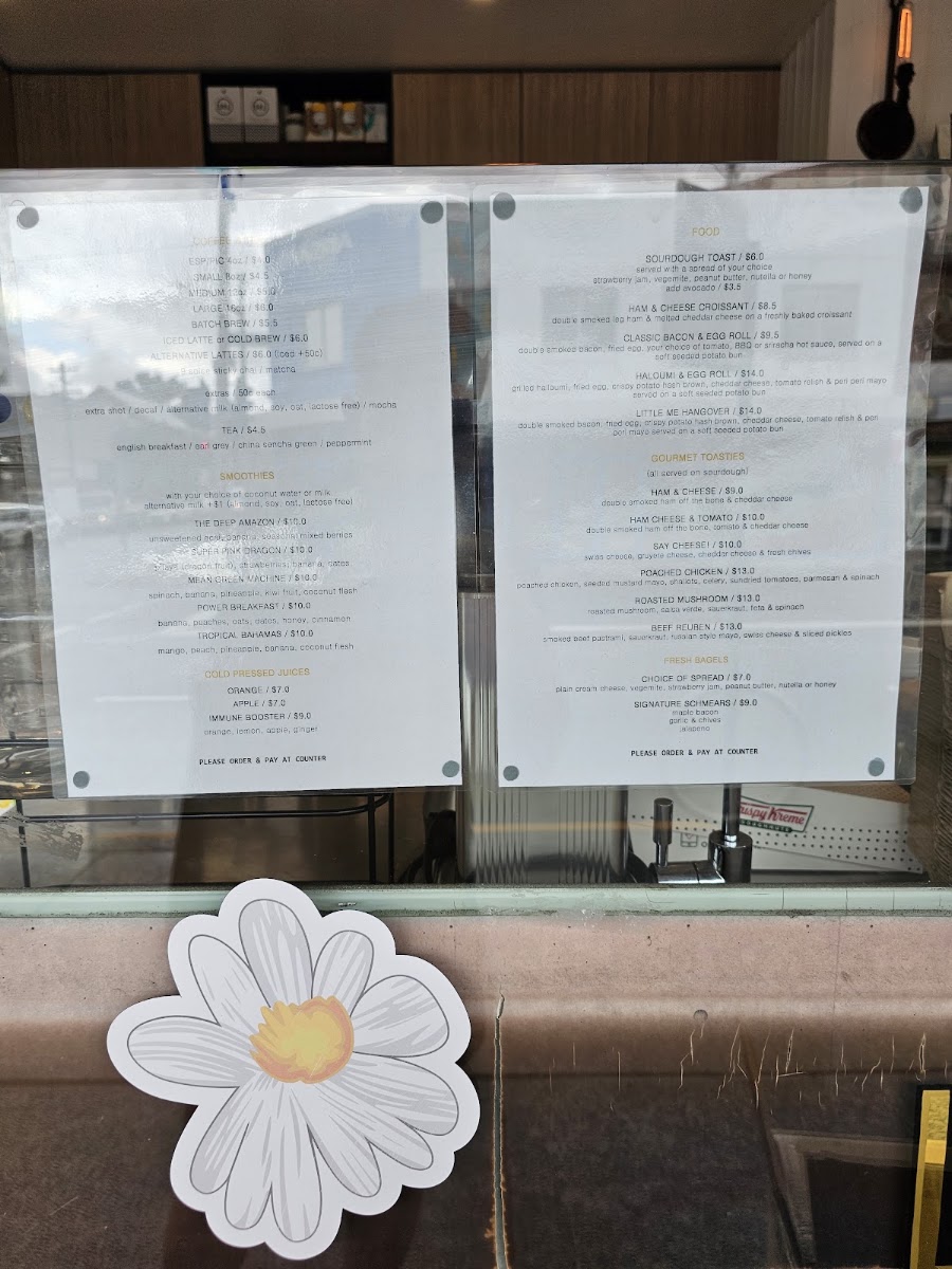 Little Me Rosebery menu board