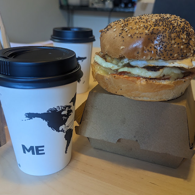 Cappuccino and Haloumi Burger