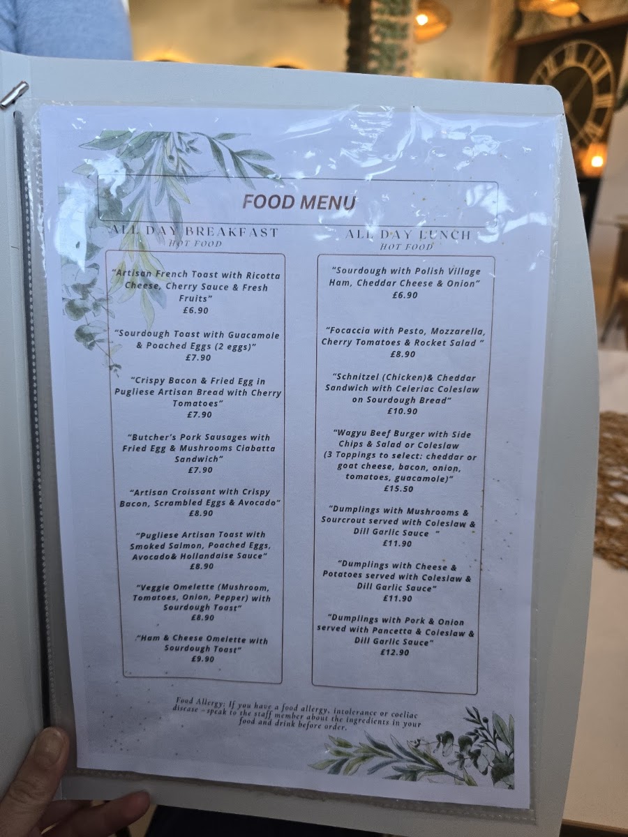Cafe By Design menu board