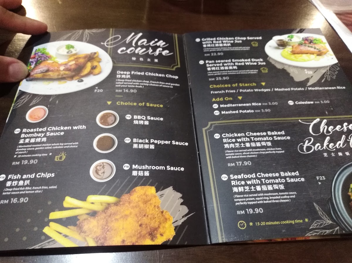 Country Road Cafe menu board