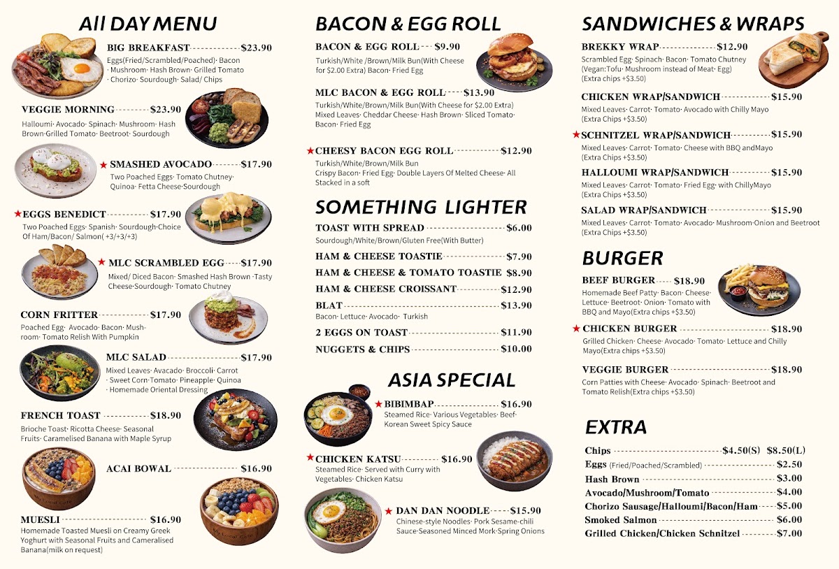 My Local Cafe menu board