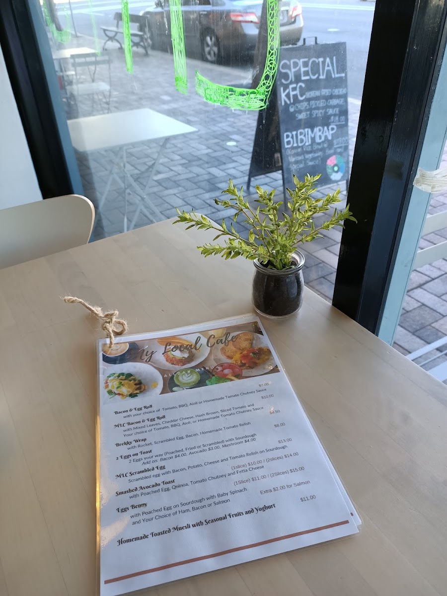 My Local Cafe menu board