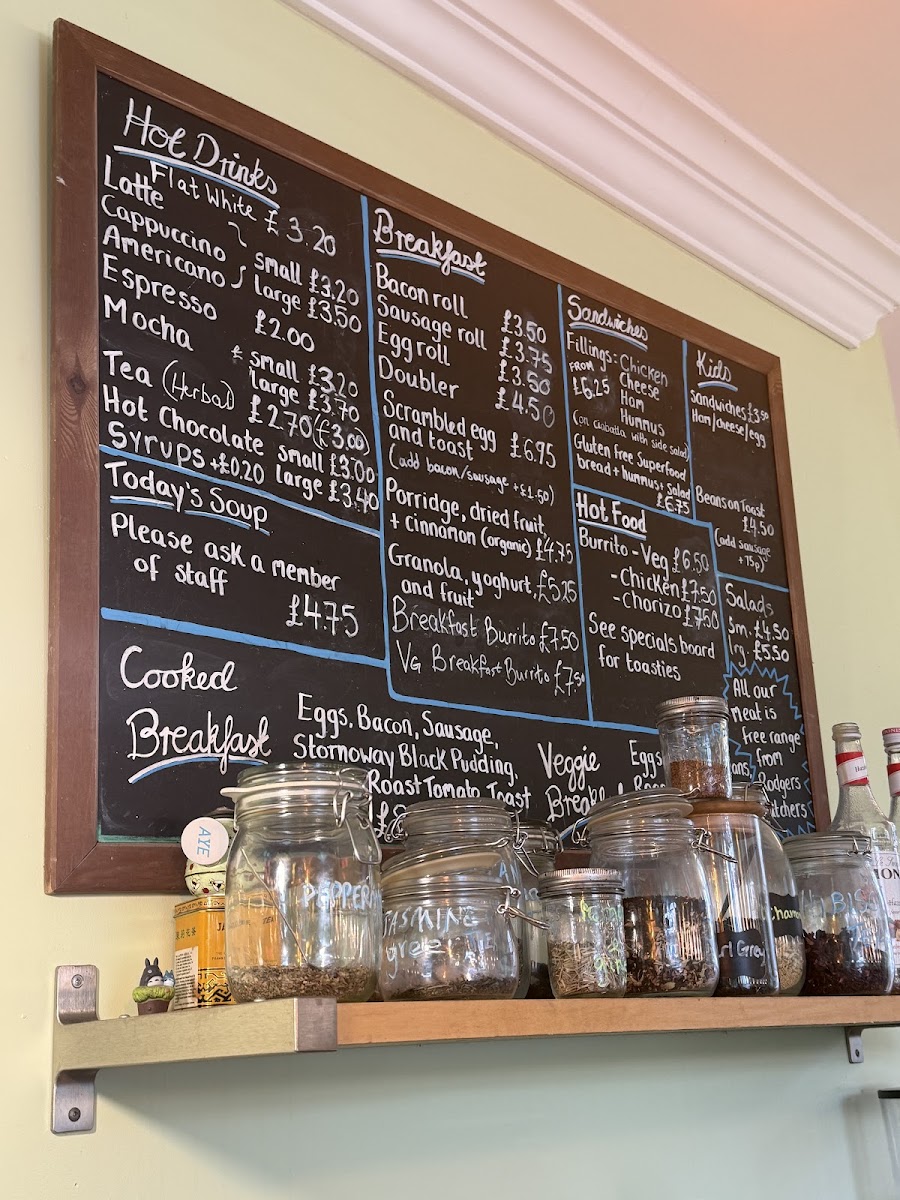 An Clachan Cafe menu board