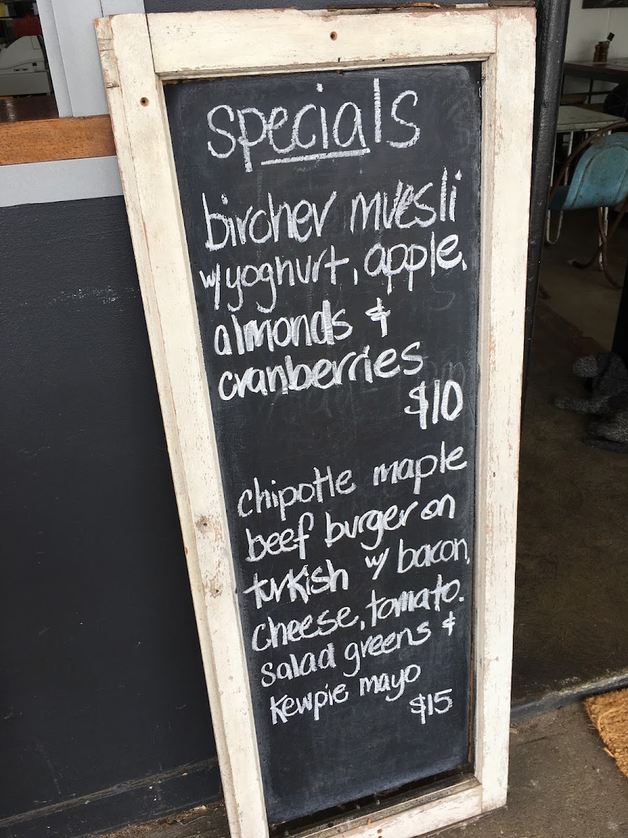 Ananas Espresso menu board