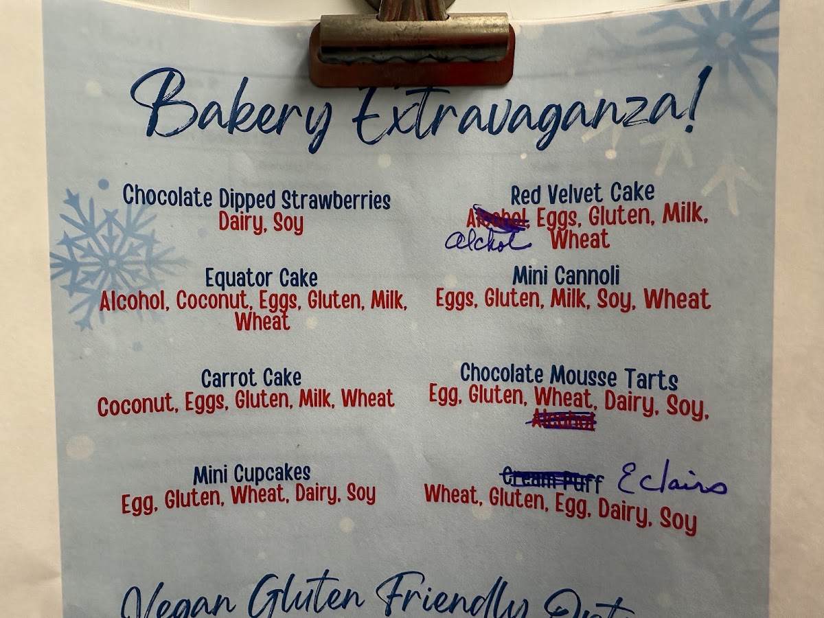 Valentine Dining Hall menu board