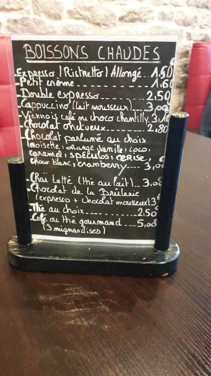 A La Brulerie Diderot menu board