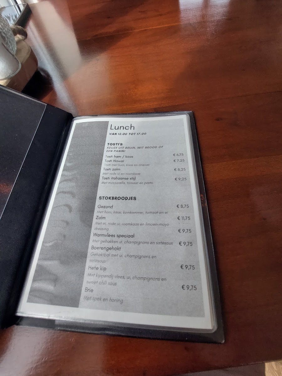 Eterij De Woage menu board