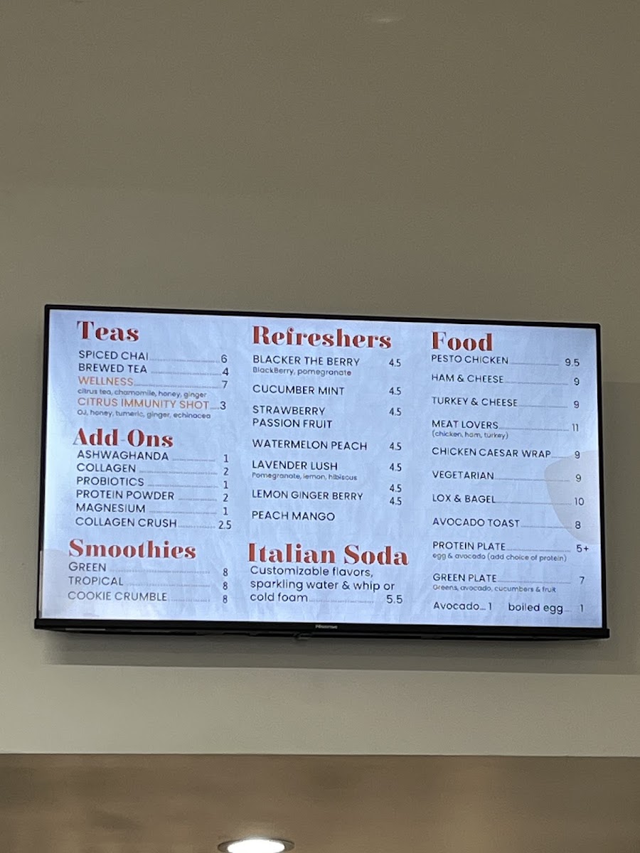 Padekwa Cafe menu board
