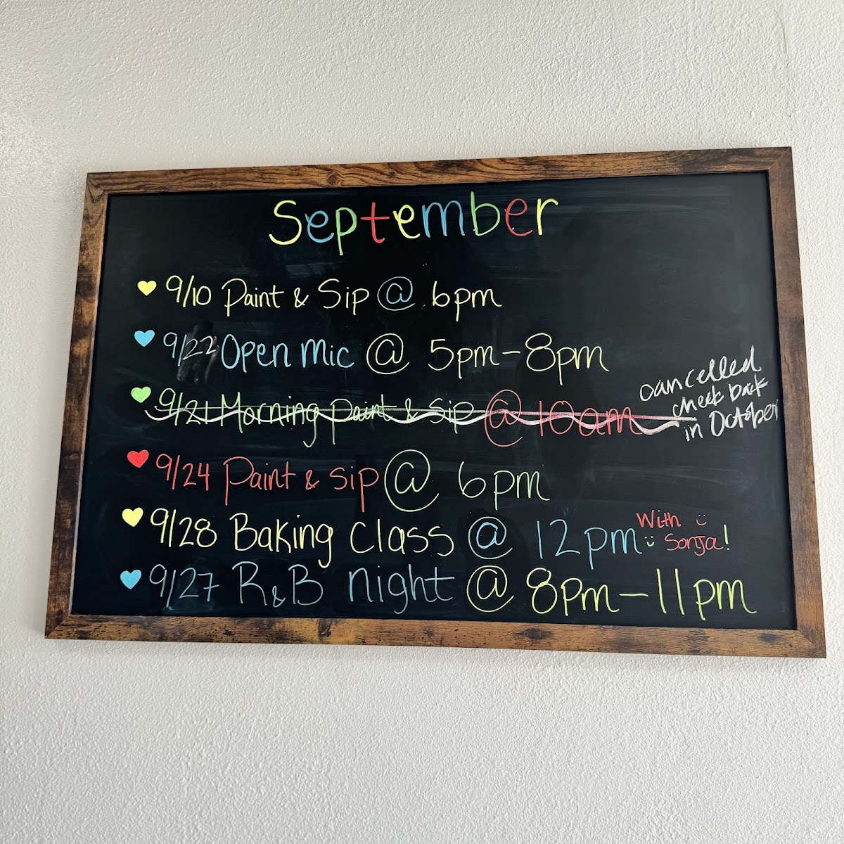 Padekwa Cafe menu board
