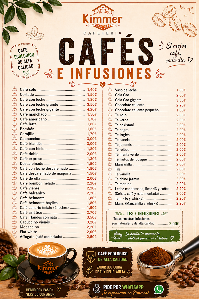 Kimmer menu board