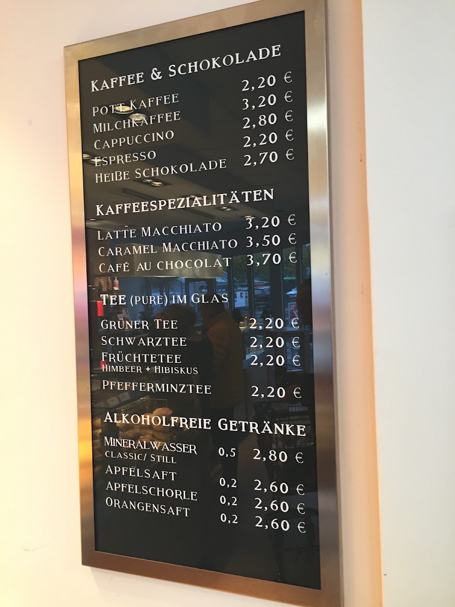 Bäckerei-Café Peters Edeka Sellin menu board