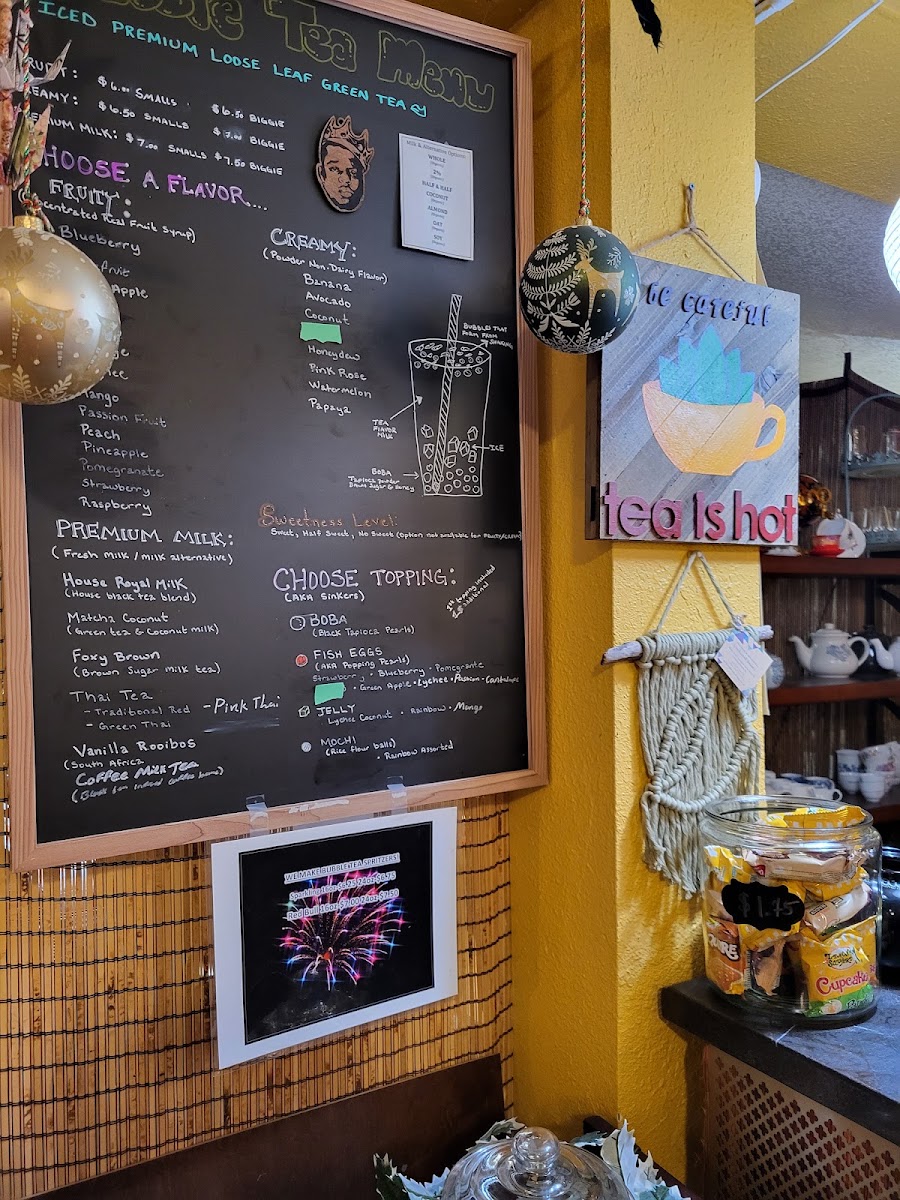 The Northern Tea House menu board