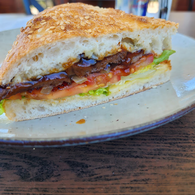 Stake Sandwich and Salad