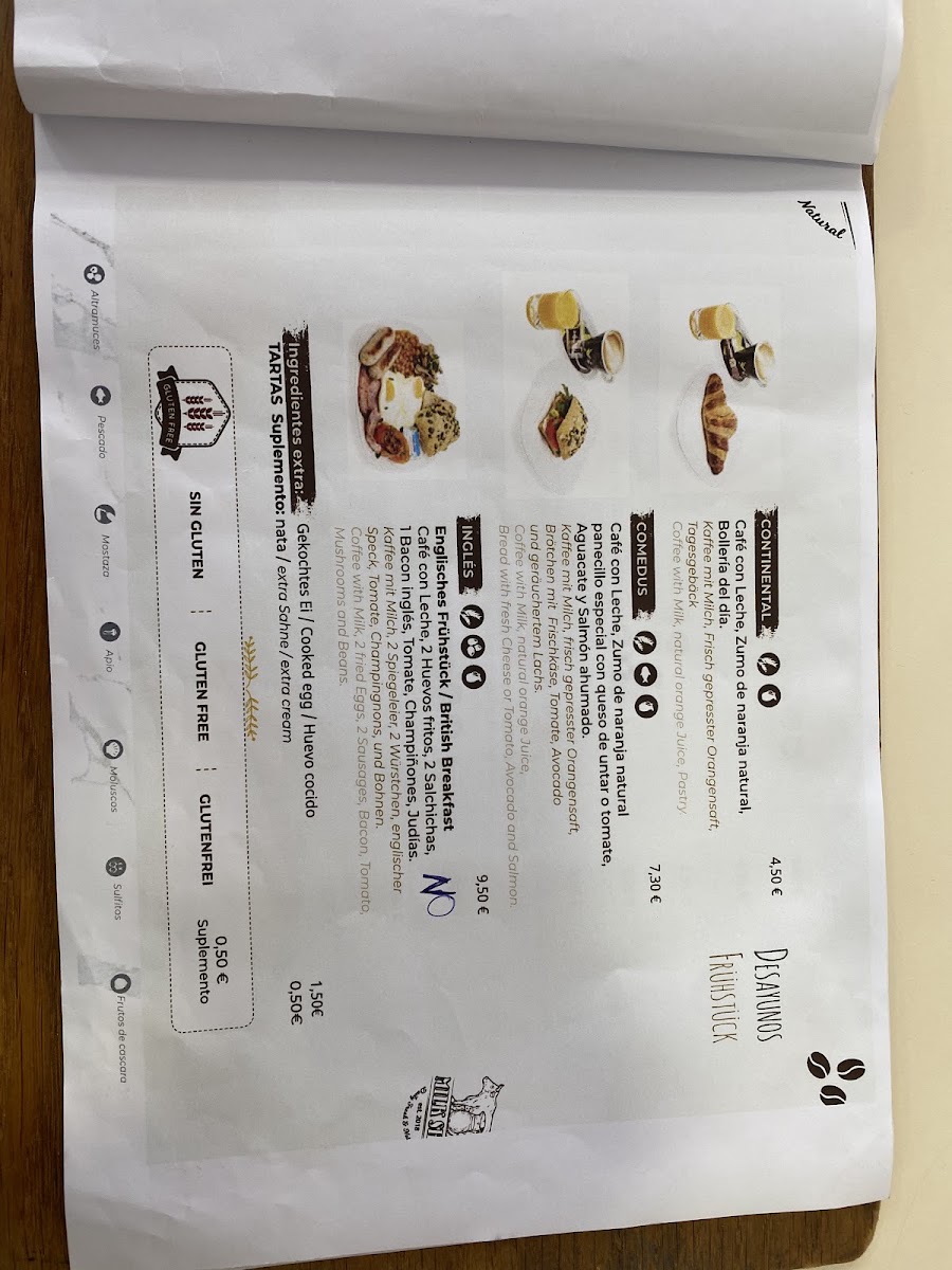 Cafetería Comedus menu board