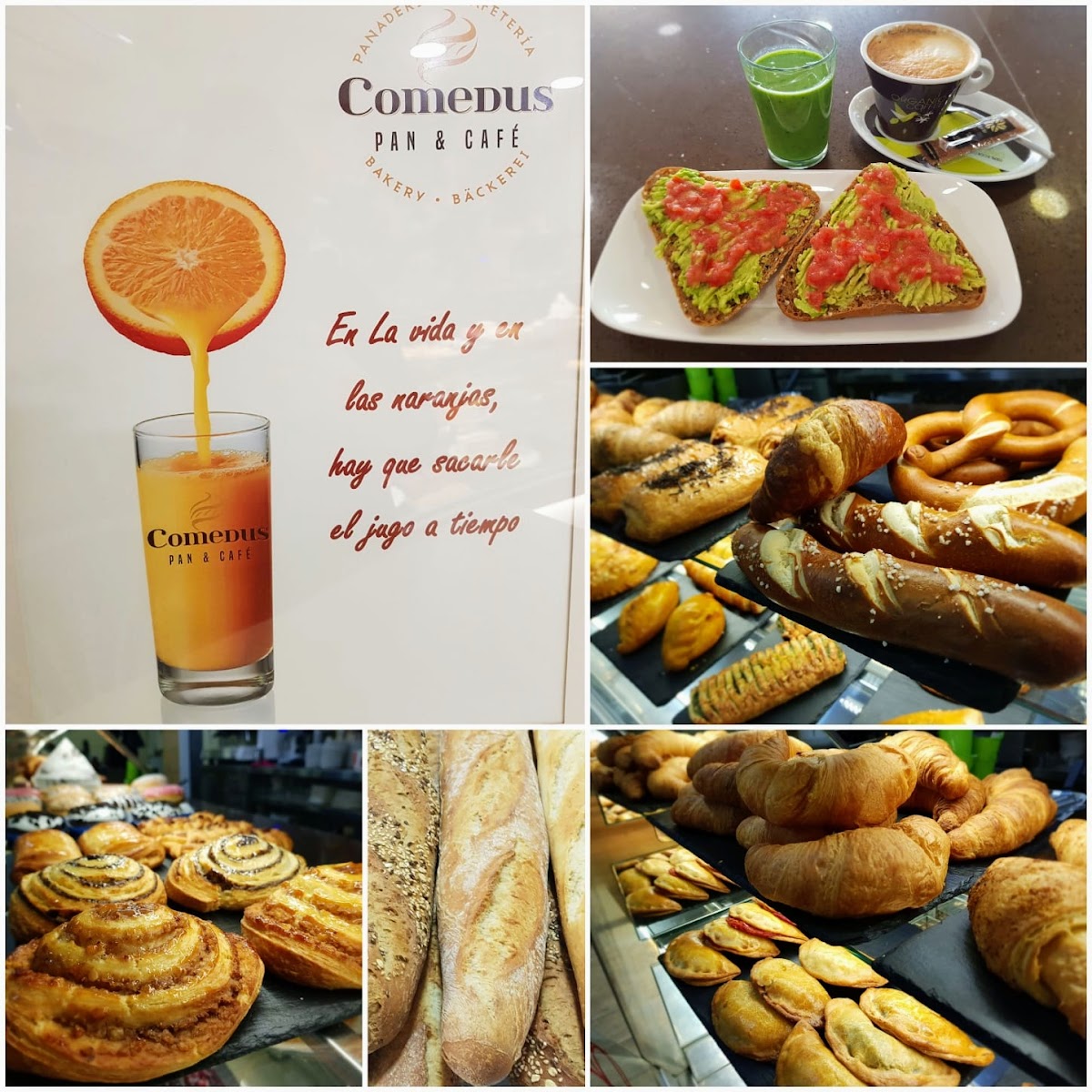 Cafetería Comedus menu board
