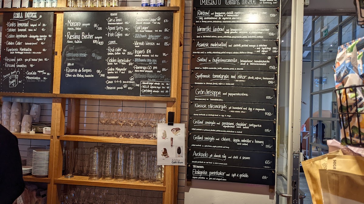 Café Blom menu board