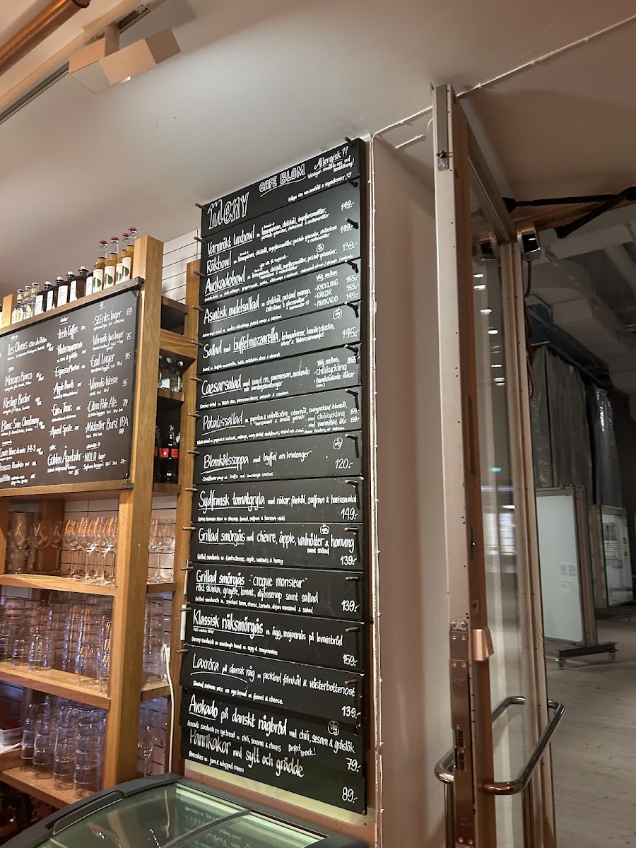 Café Blom menu board