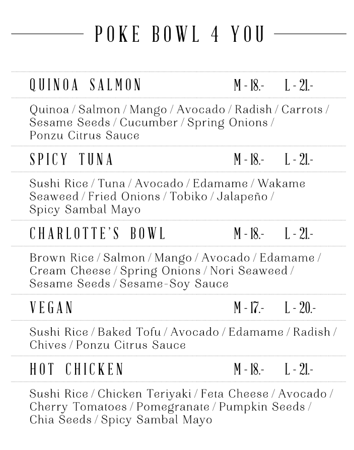 Café Charlotte menu board
