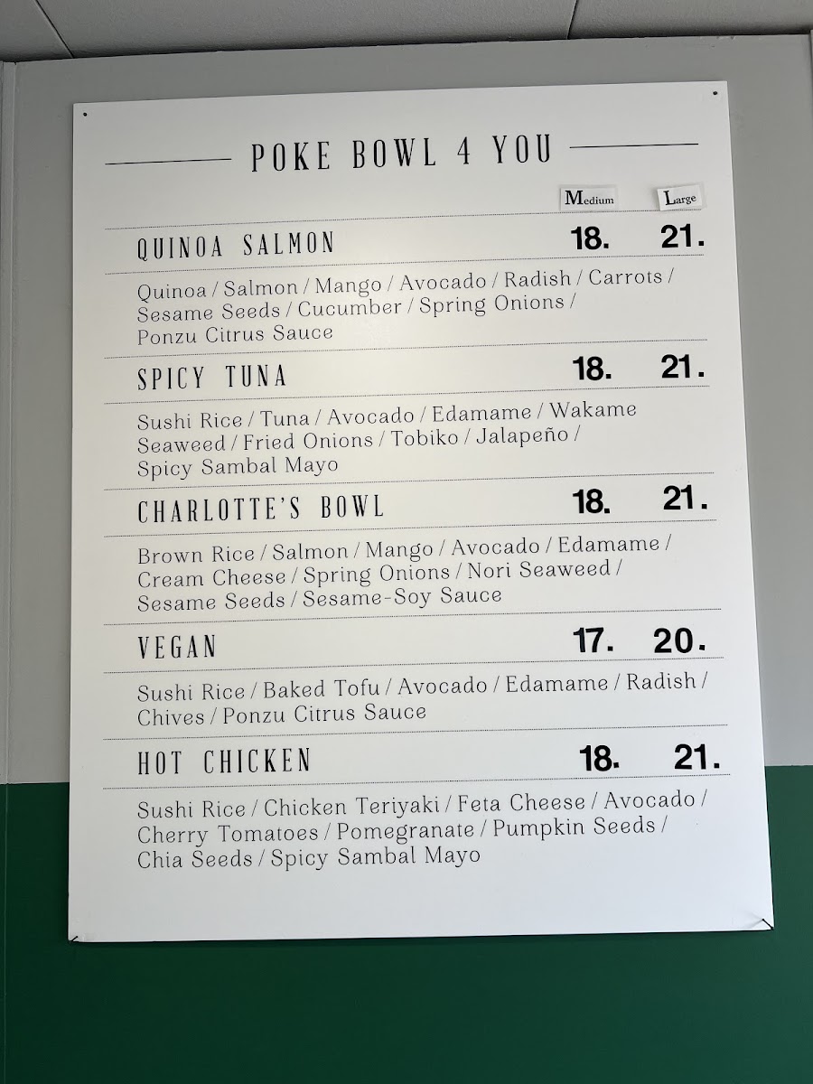 Café Charlotte menu board