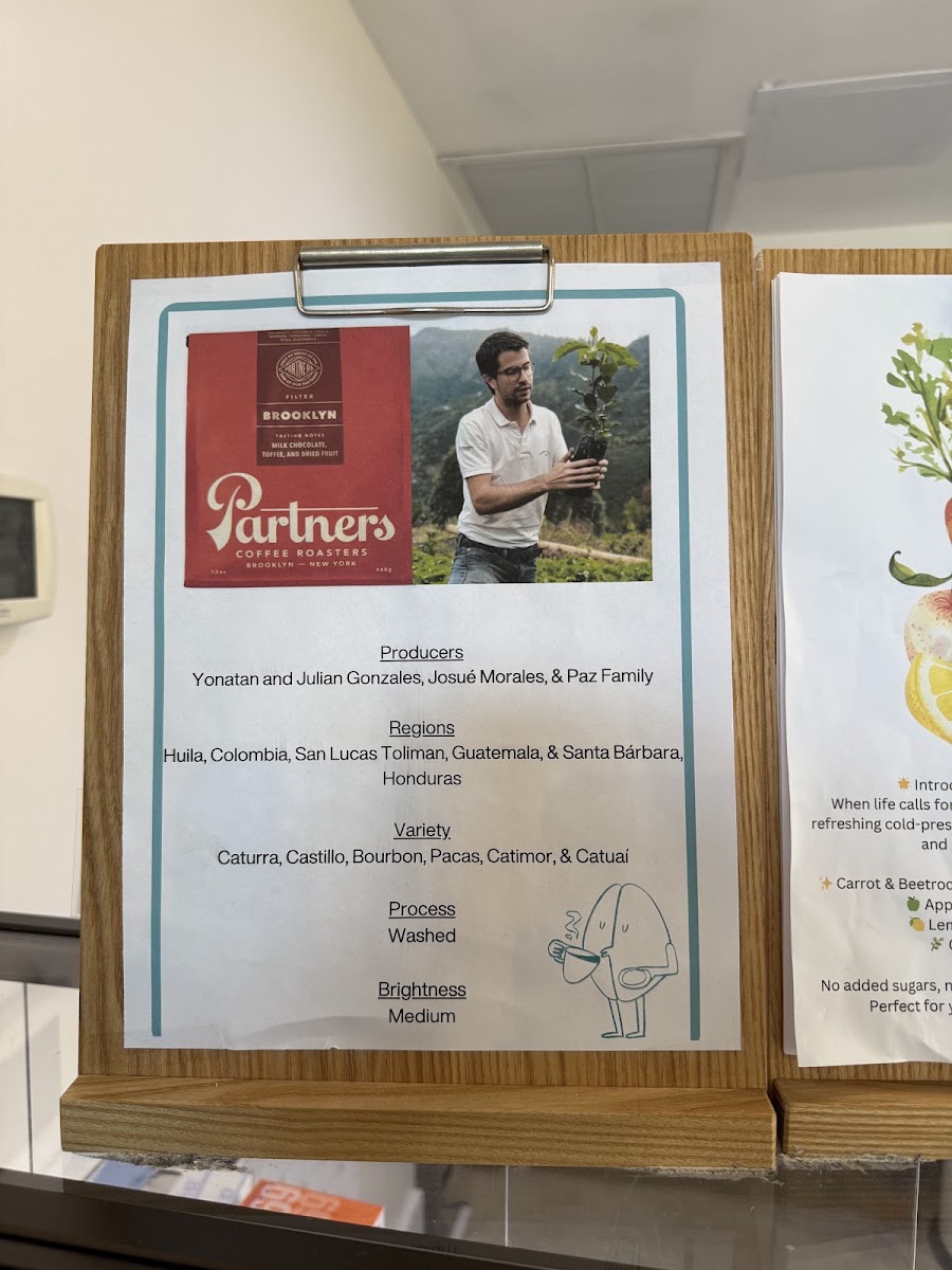 Water & the Elephant menu board