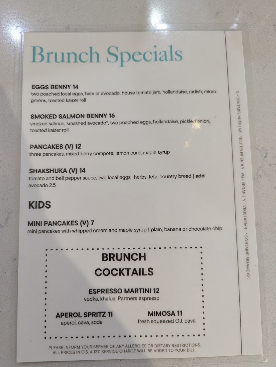Water & the Elephant menu board