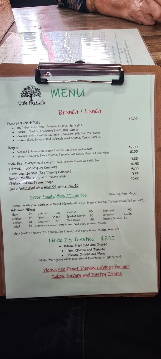 Little Fig Café menu board