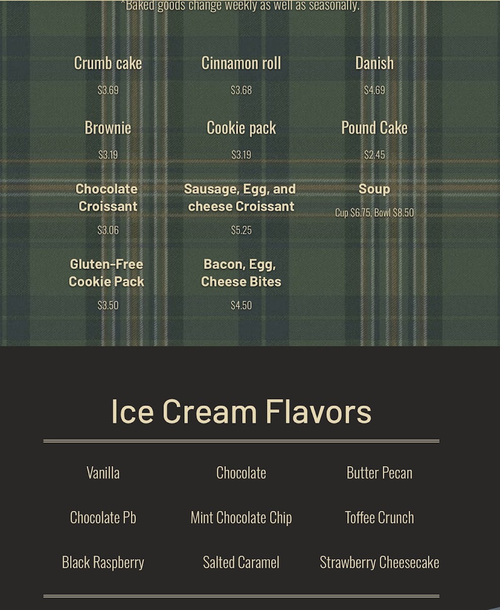 Caledonia Café menu board