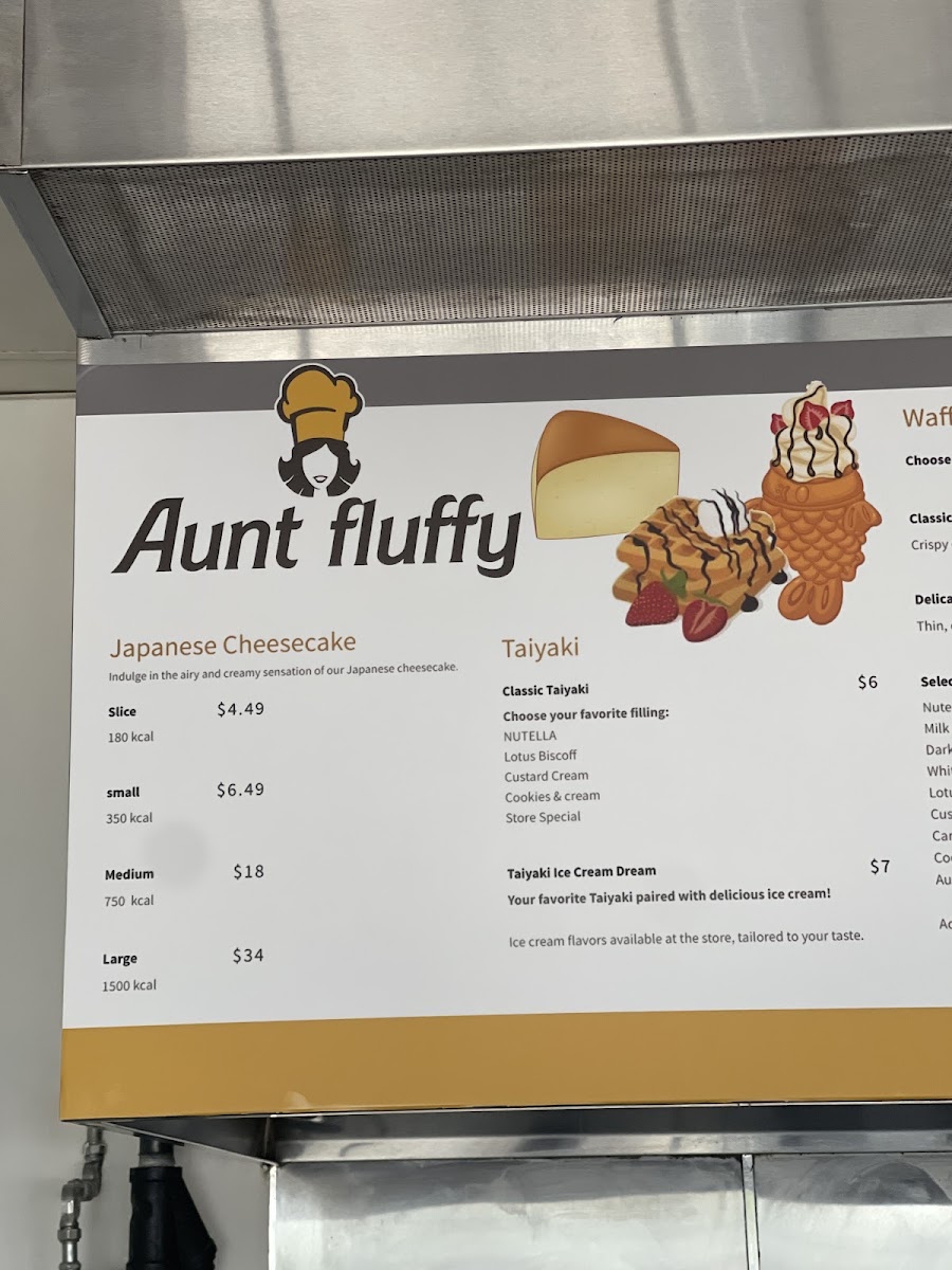 Aunt Fluffy menu board
