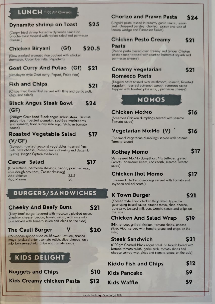 Mt. 8848 Cafe and Restaurant menu board