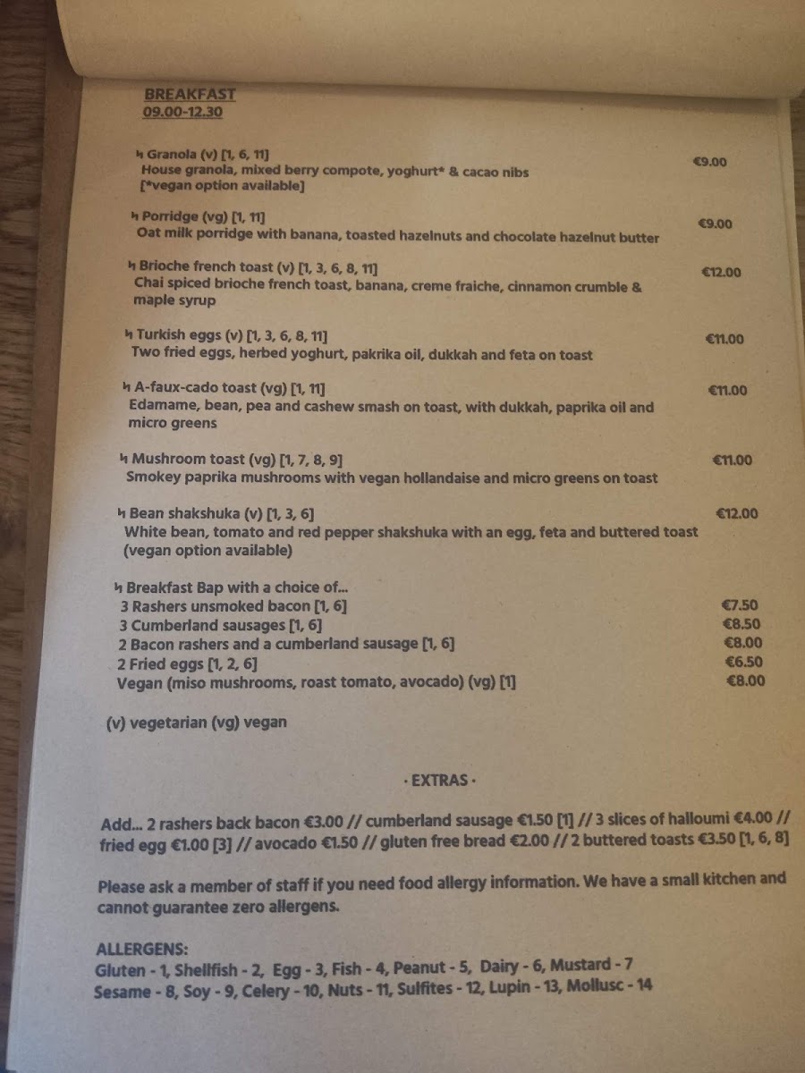 Satellite Coffee menu board