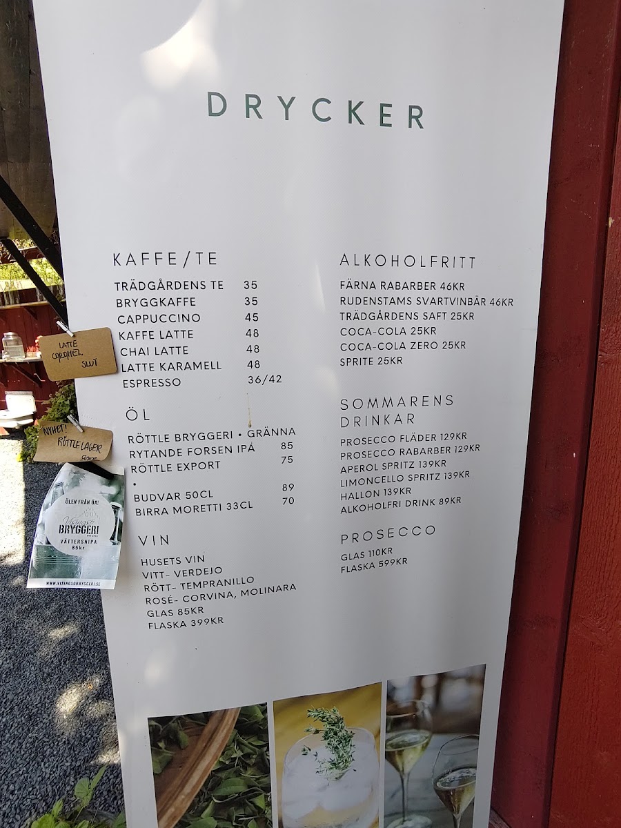 Wisingsborgs Trädgård menu board
