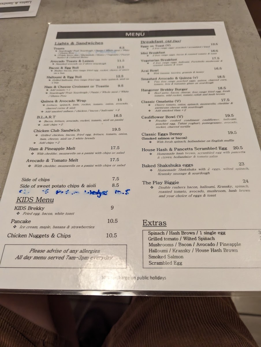 play coffee - Beecroft menu board