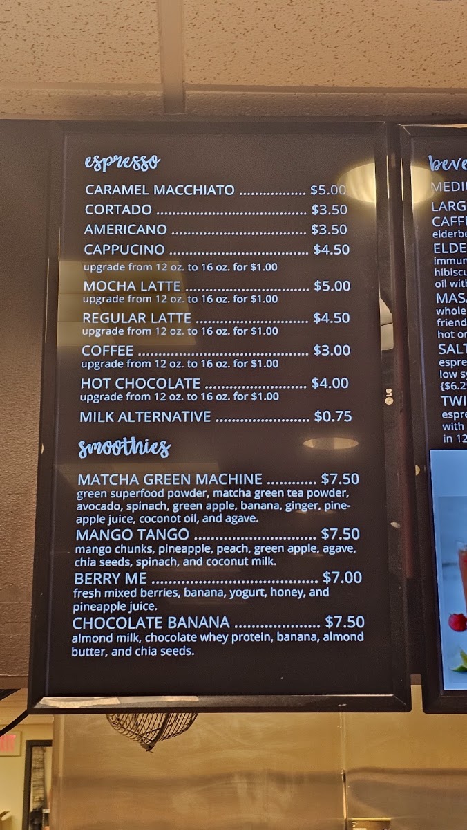 Brim Cafe & Catering menu board