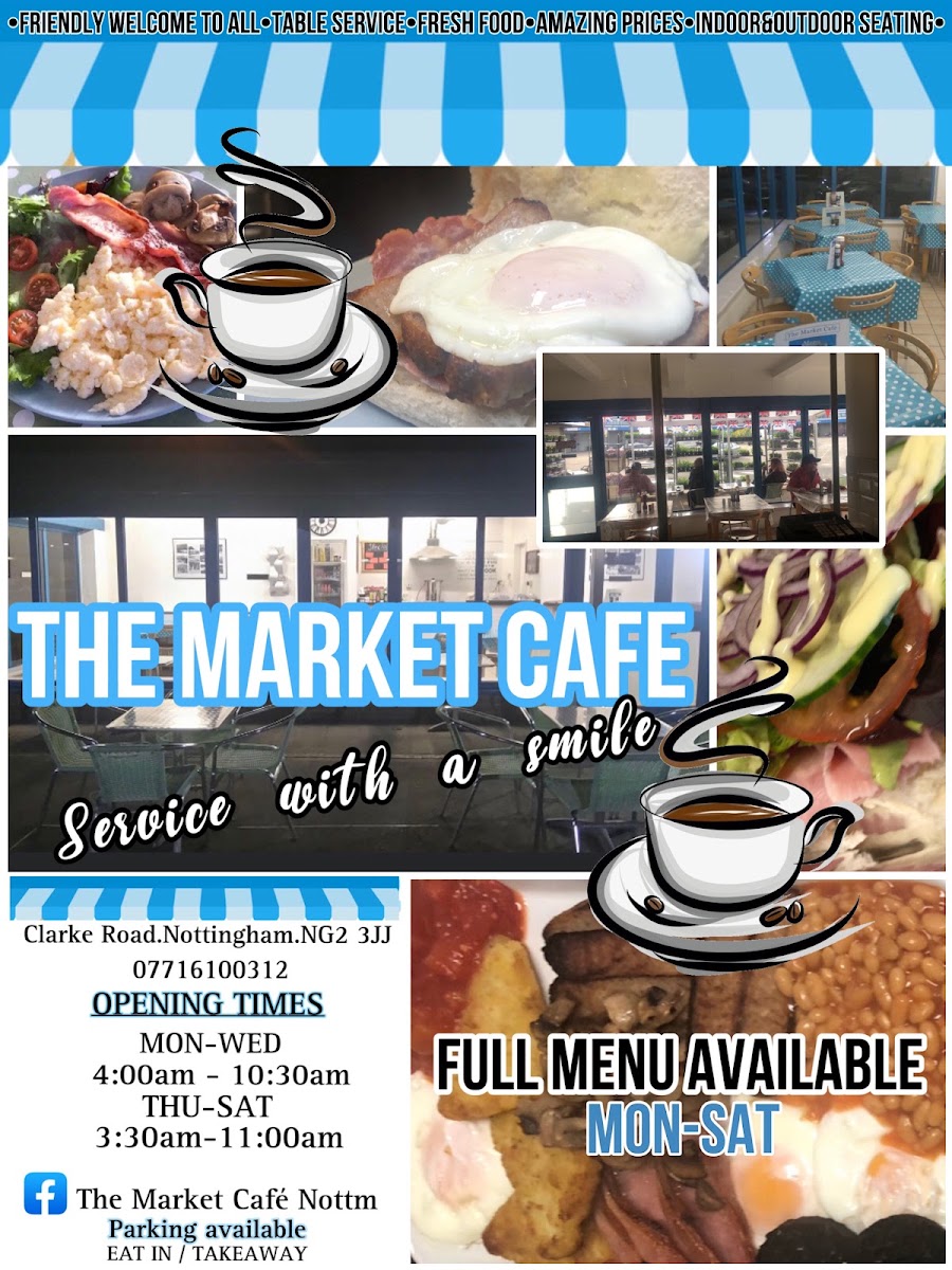 The Market Cafe Nottingham menu board