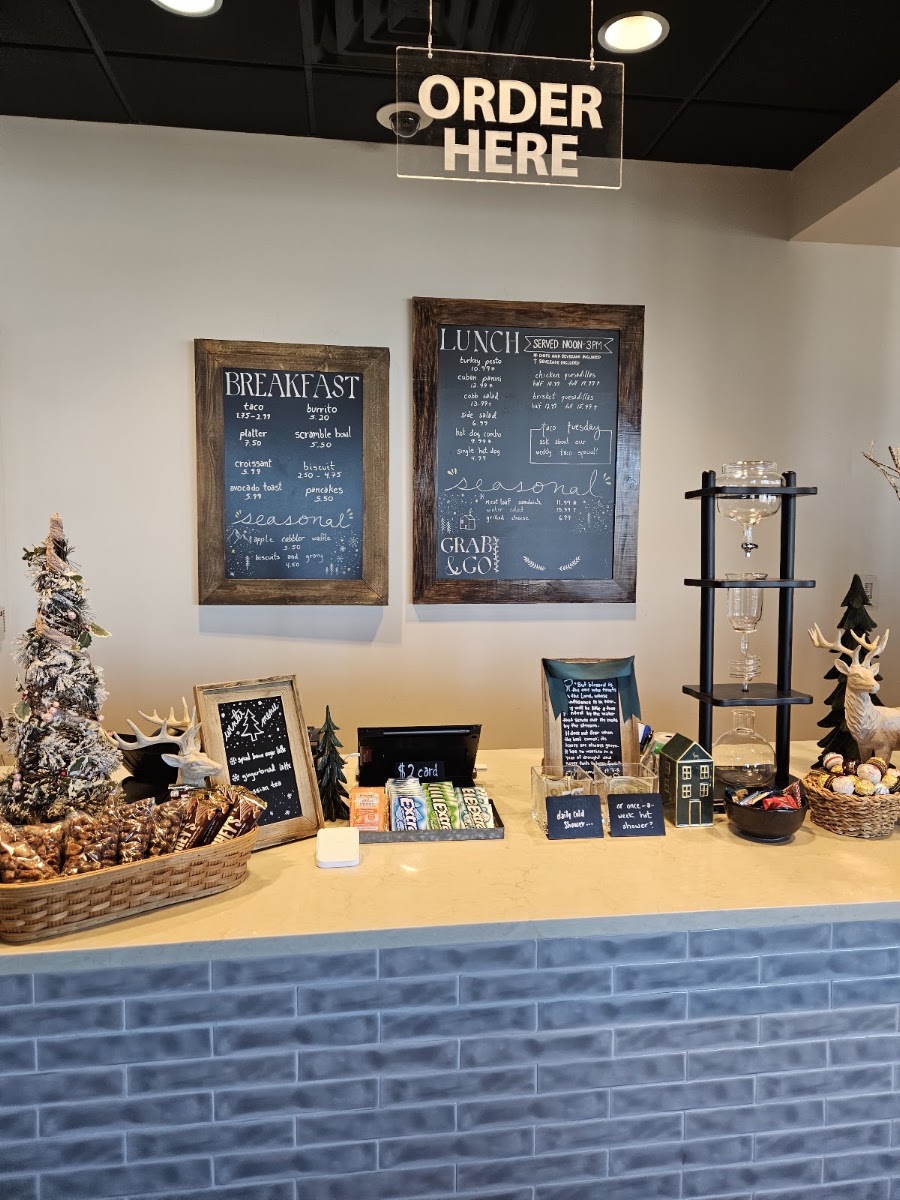 Scratch Cafe & Shop menu board
