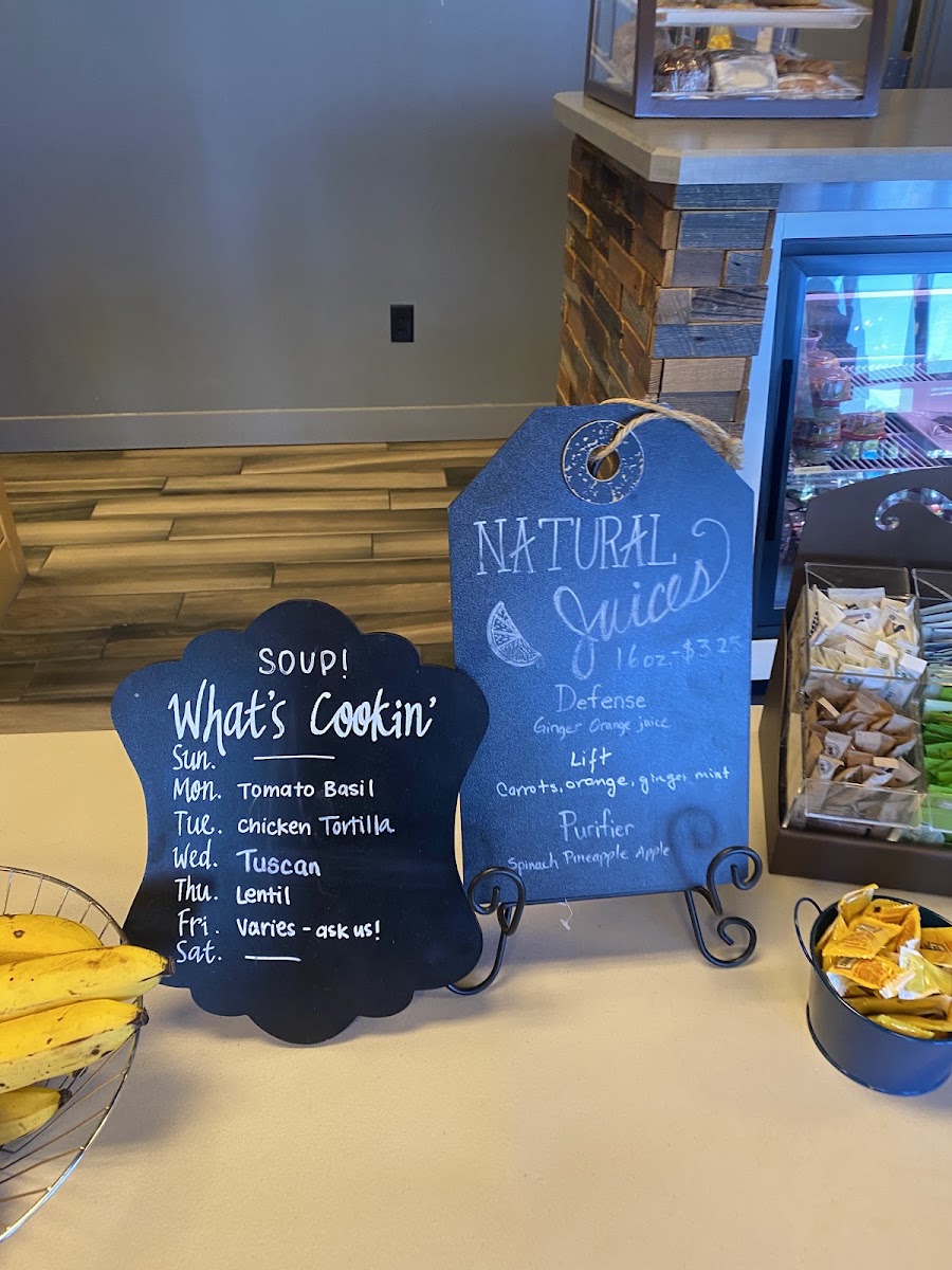 Scratch Cafe & Shop menu board