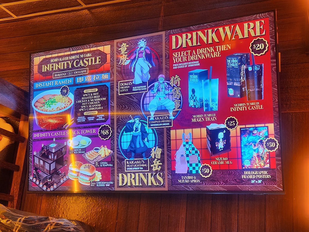 Bearology Temple City menu board