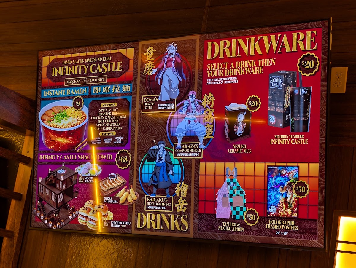 Bearology Temple City menu board