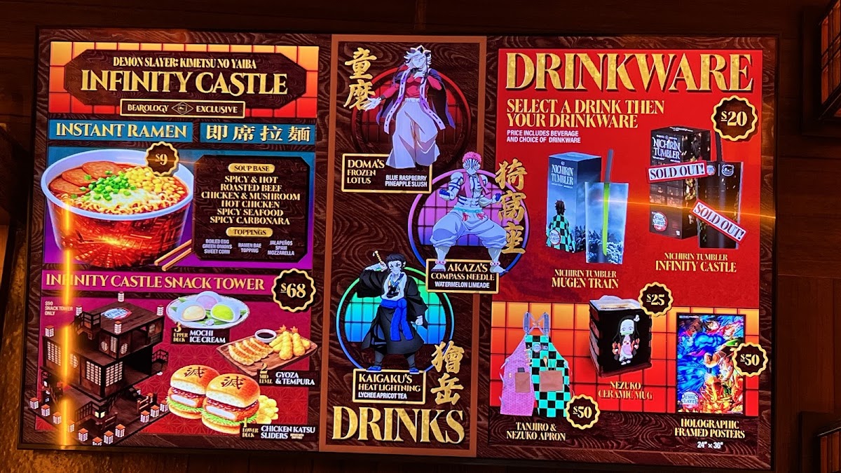 Bearology Temple City menu board