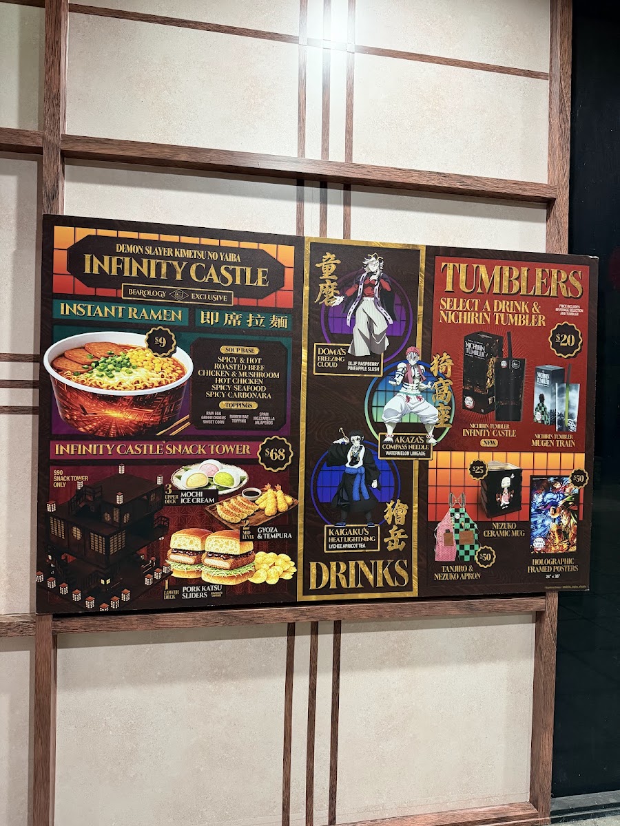 Bearology Temple City menu board