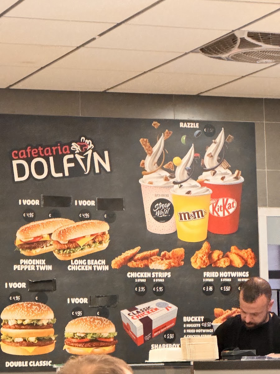 Cafetaria Dolfijn menu board