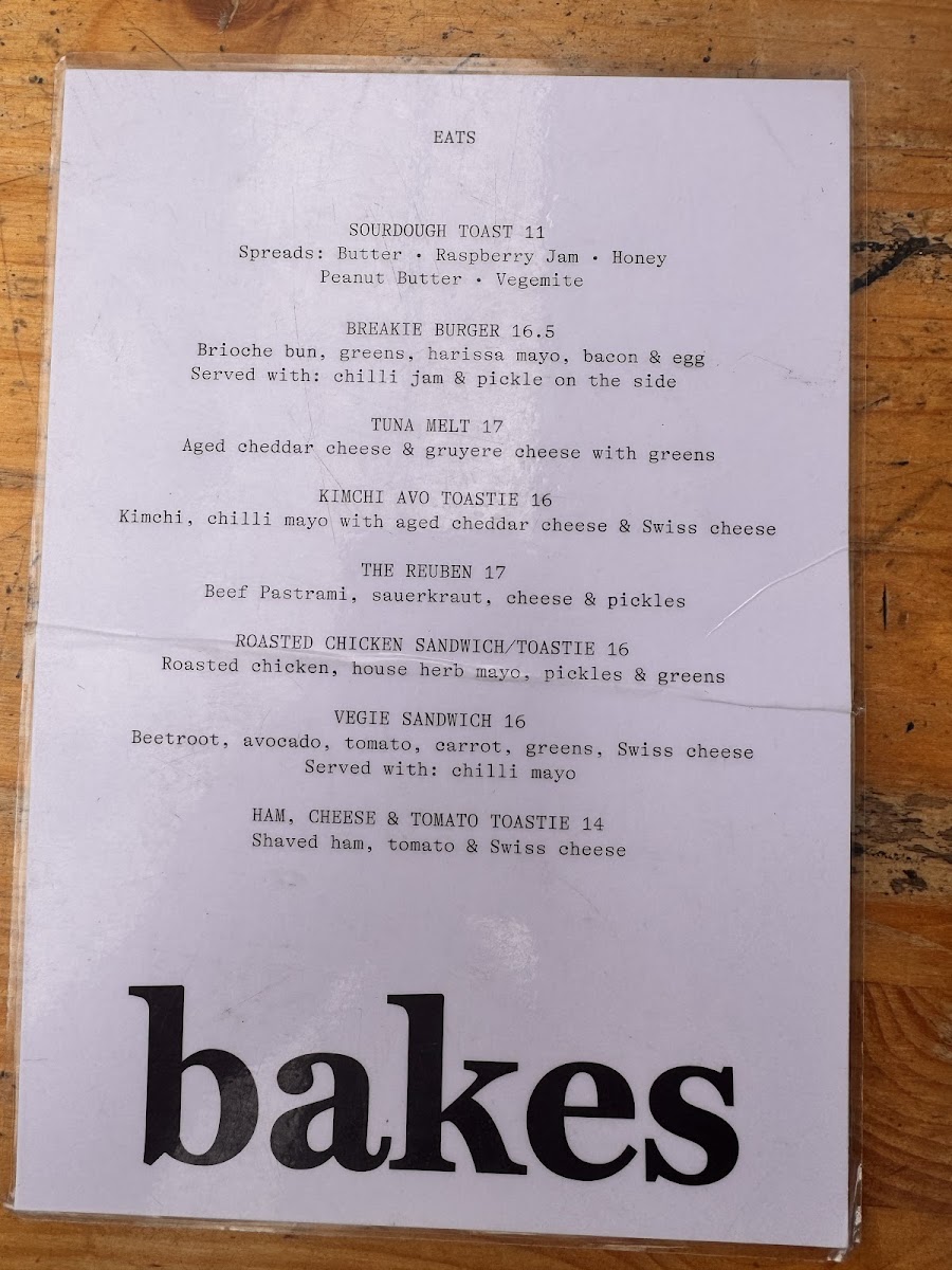 Heart Bakes menu board
