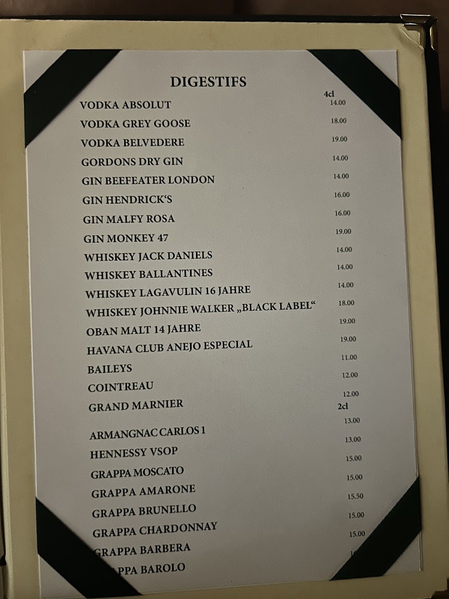 Raffael's Bistro menu board
