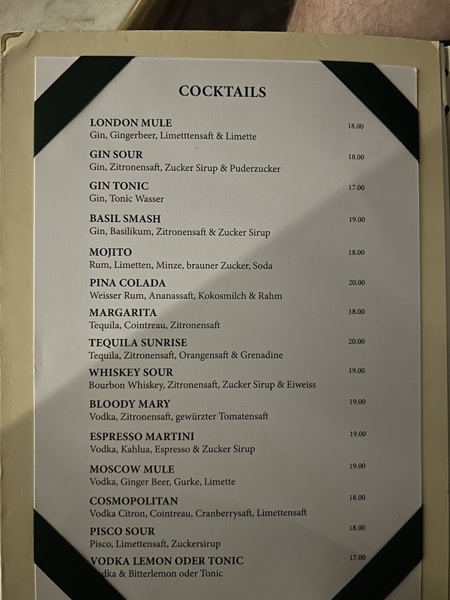 Raffael's Bistro menu board
