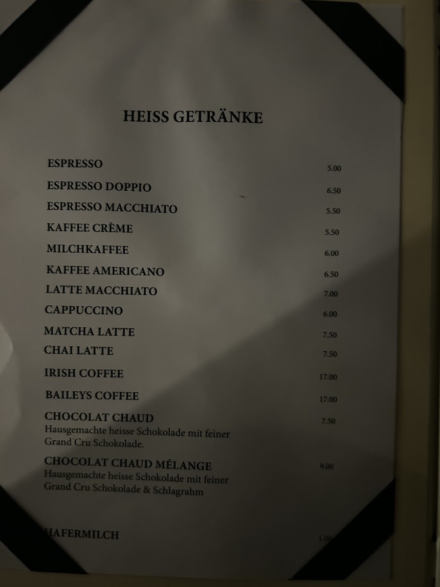 Raffael's Bistro menu board