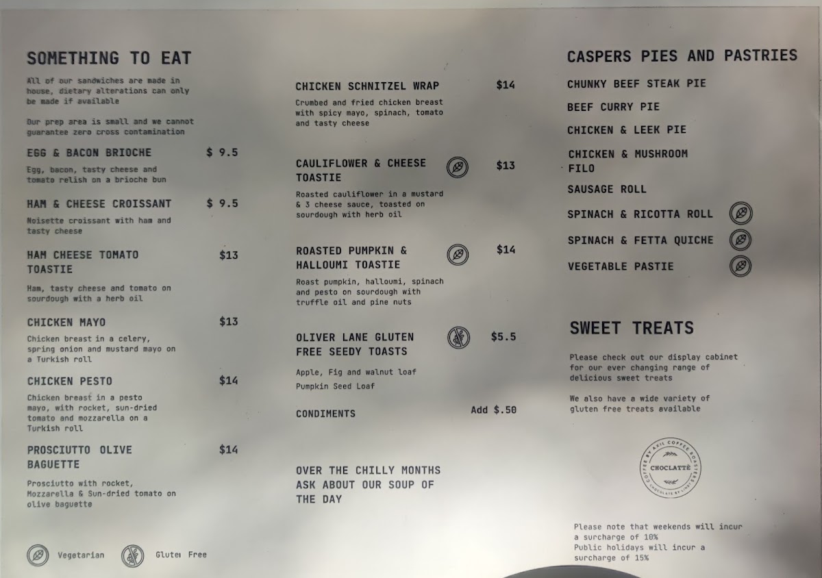Choclatte menu board