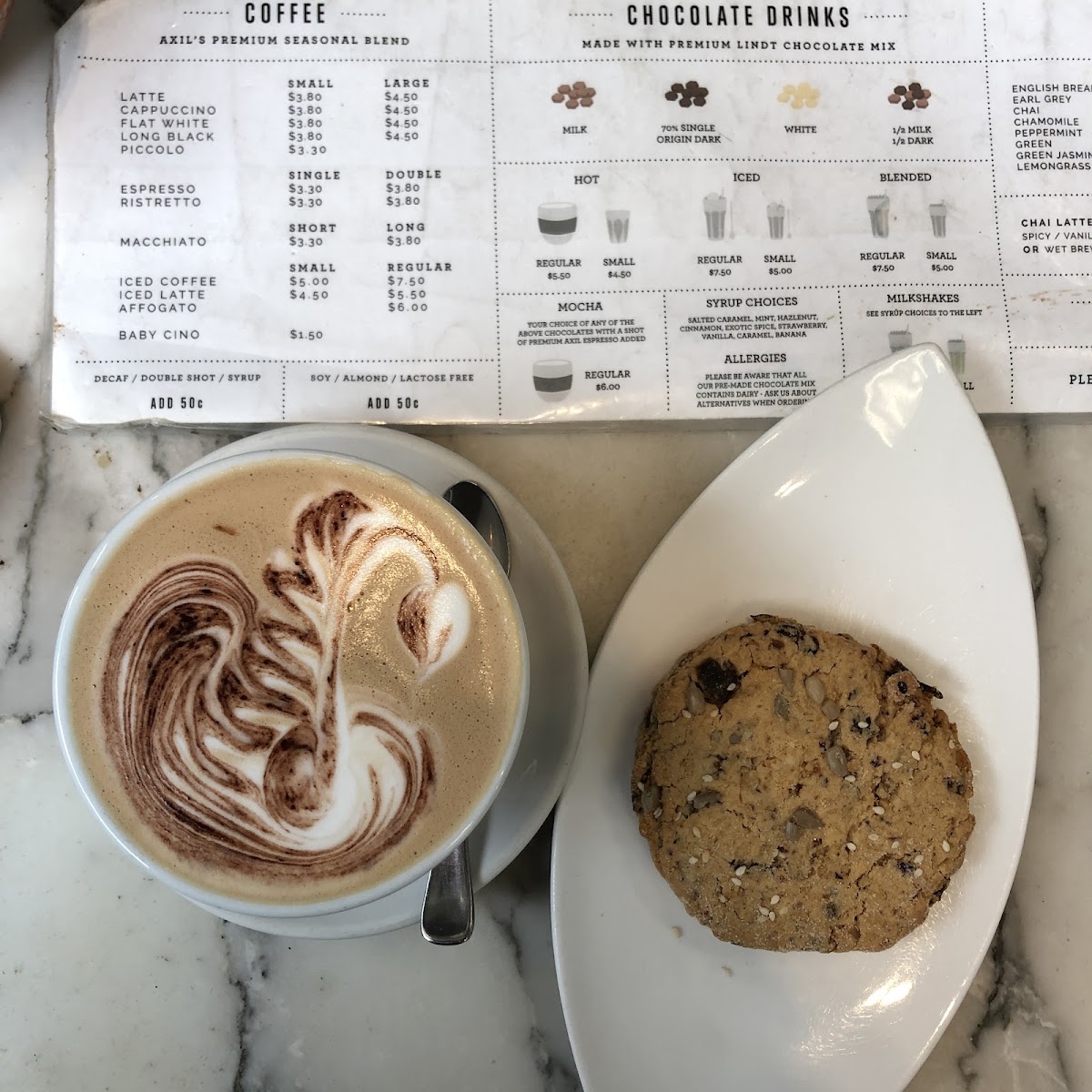 Choclatte menu board